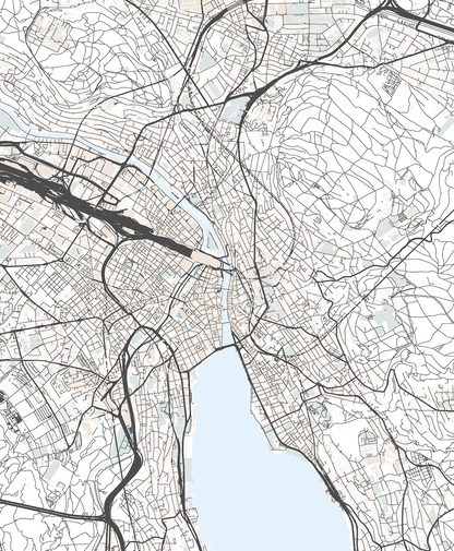 Zürich Switzerland Map Print