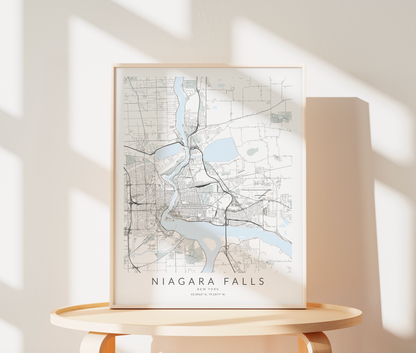 Niagara Falls NY Map Print