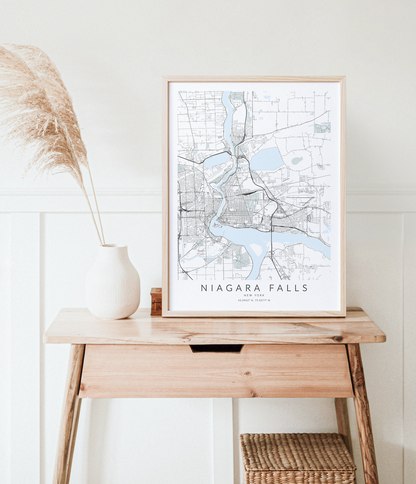 Niagara Falls NY Map Print