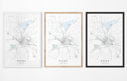 Rome New York Map Print