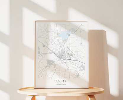 Rome New York Map Print