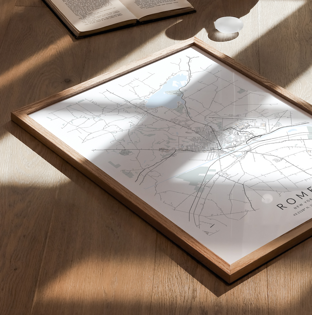 Rome New York Map Print