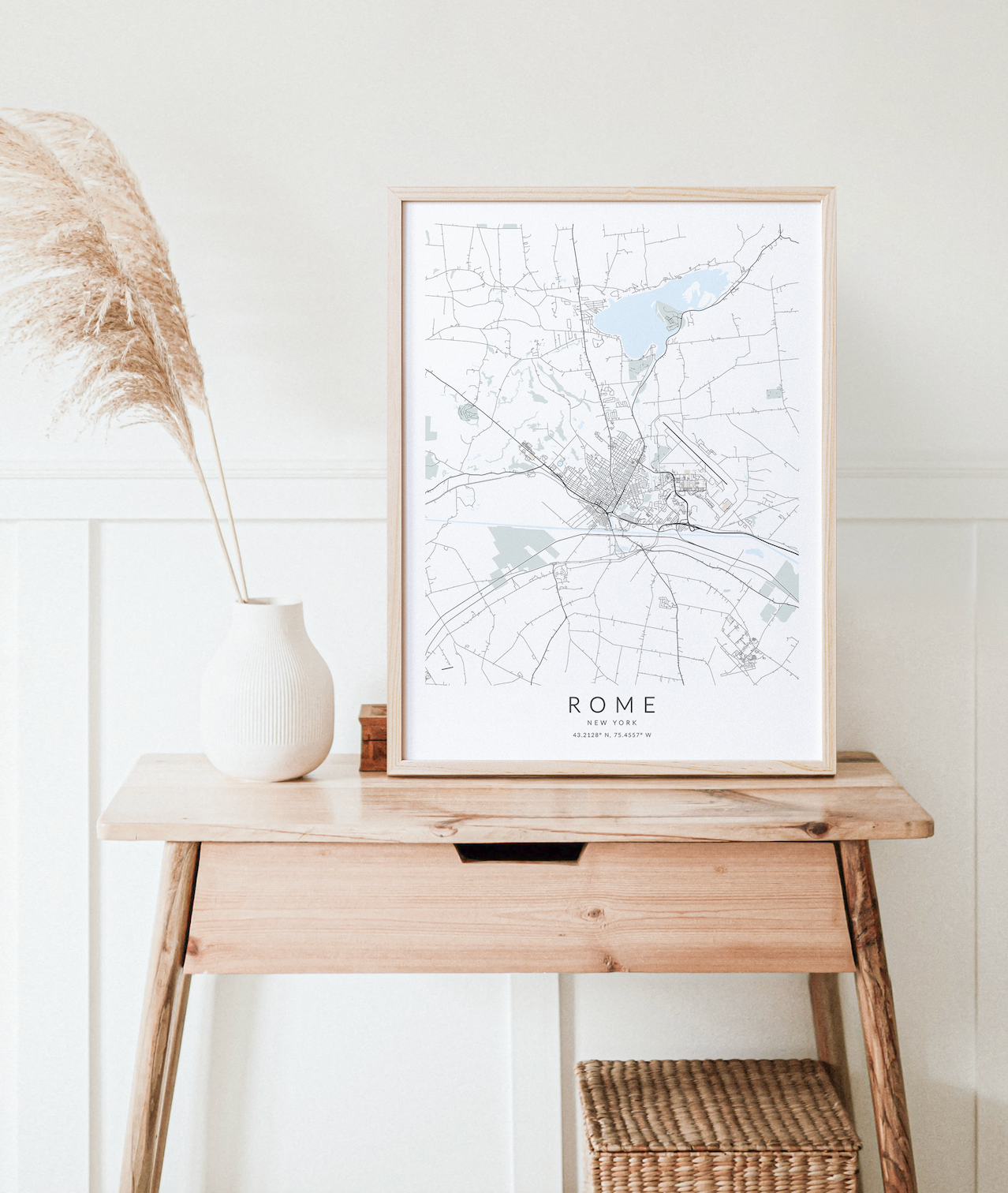 Rome New York Map Print