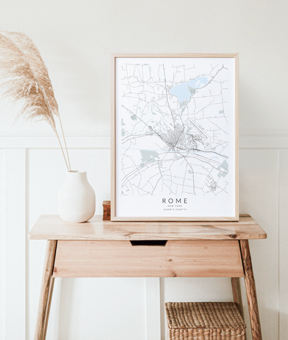 Rome New York Map Print