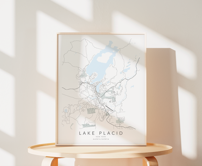 Lake Placid Map Print
