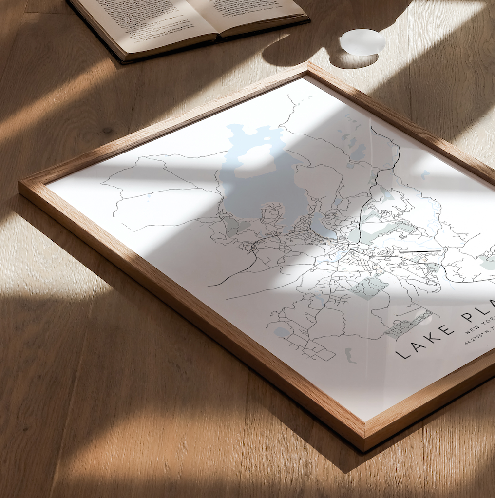 Lake Placid Map Print