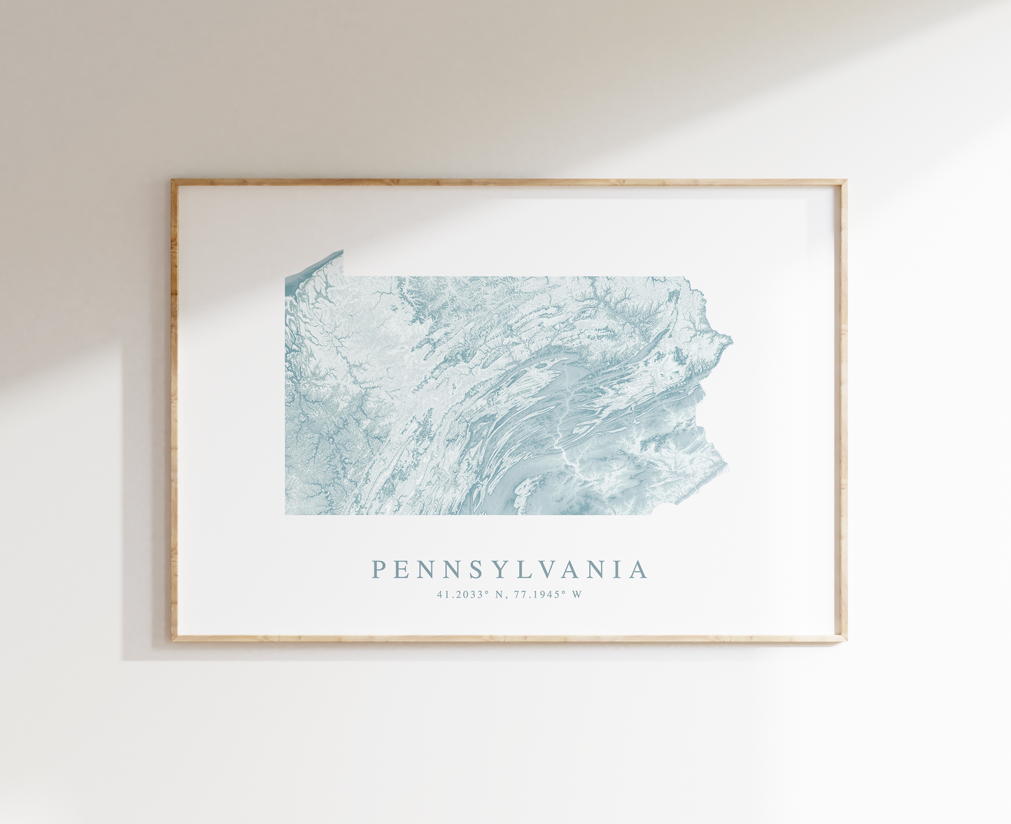 Pennsylvania Map Print Landscape