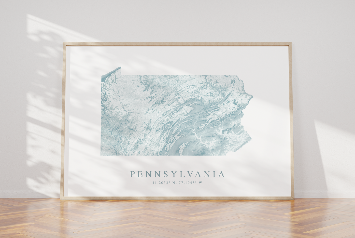 Pennsylvania Map Print Landscape
