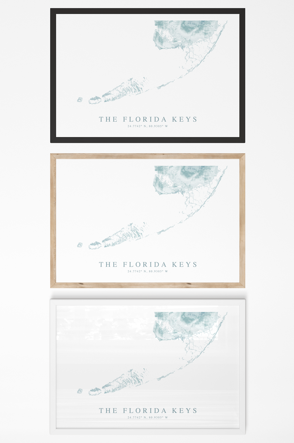 Florida Keys Map Print Landscape