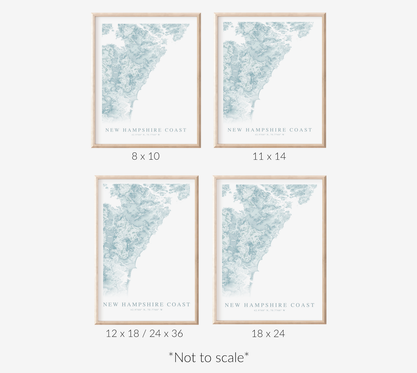 New Hampshire Coast Map Print