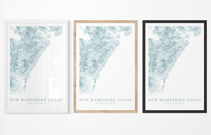 New Hampshire Coast Map Print