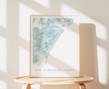 New Hampshire Coast Map Print