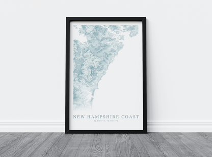 New Hampshire Coast Map Print