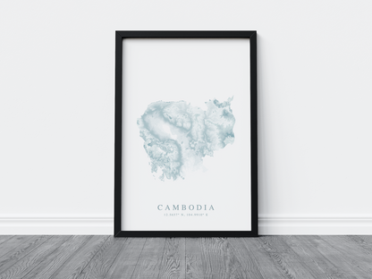 Cambodia Map Print