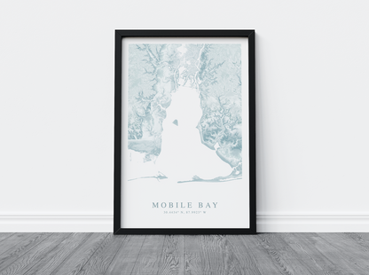 Mobile Bay Map Print