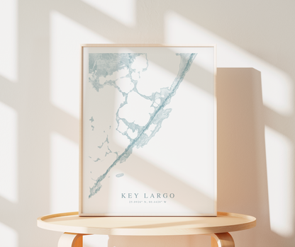 Key Largo Map Print