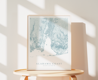 Alabama Coast Map Print