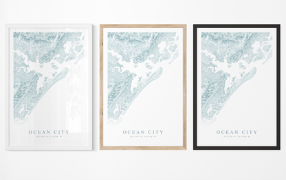 Ocean City NJ Map Print