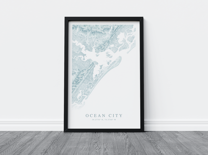 Ocean City NJ Map Print