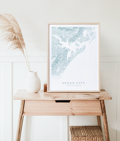 ocean city map poster