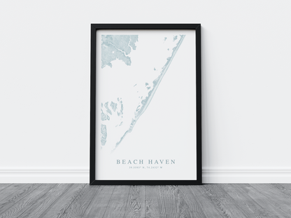 Beach Haven Map Print