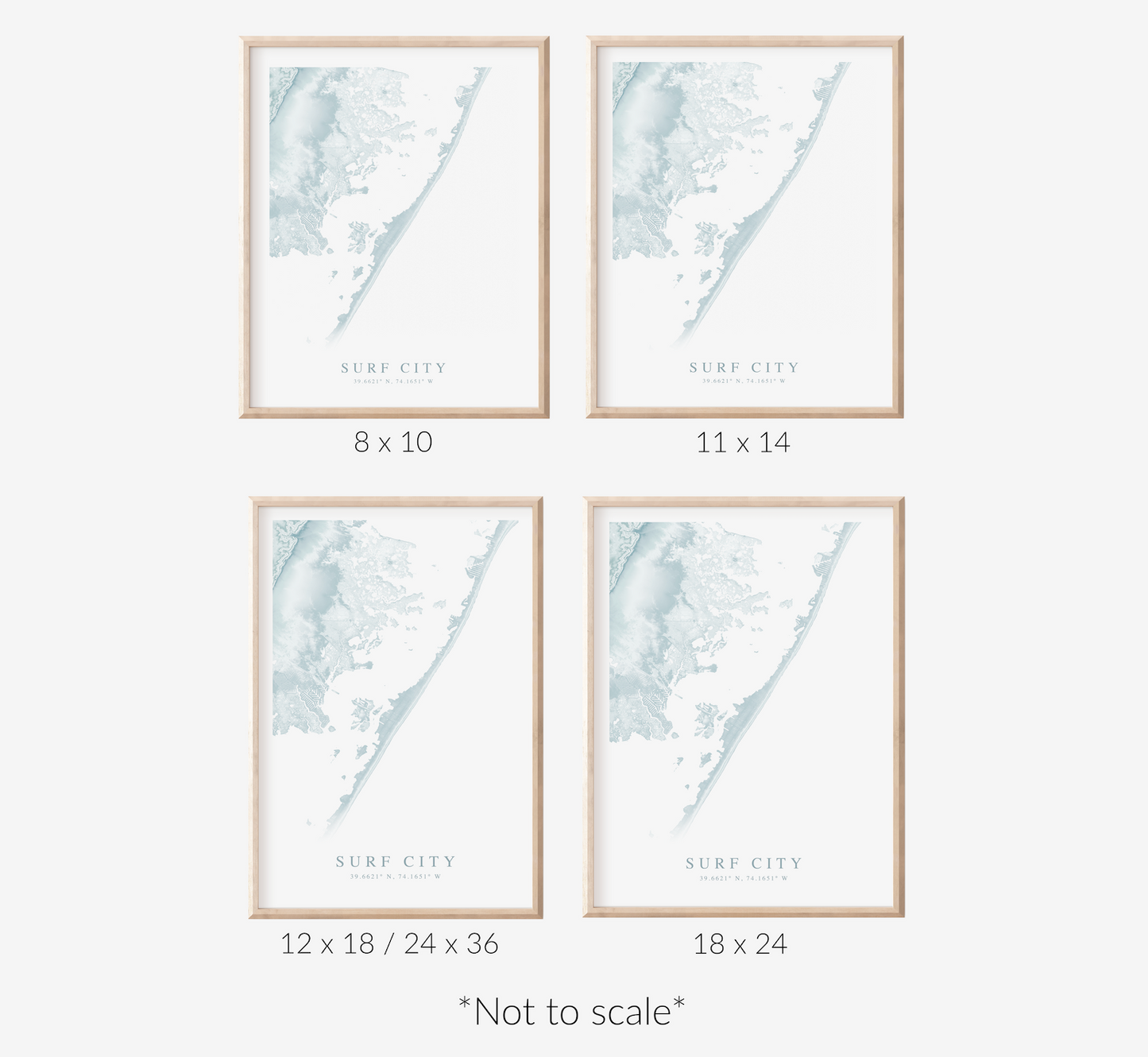 Surf City Map Print