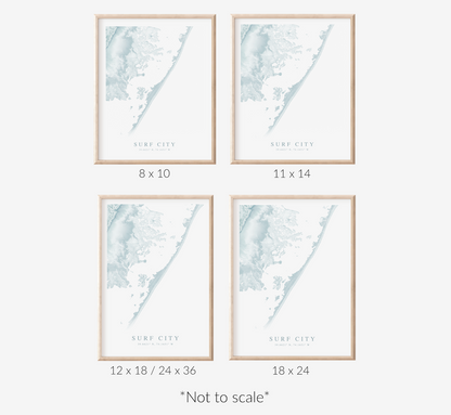 Surf City Map Print