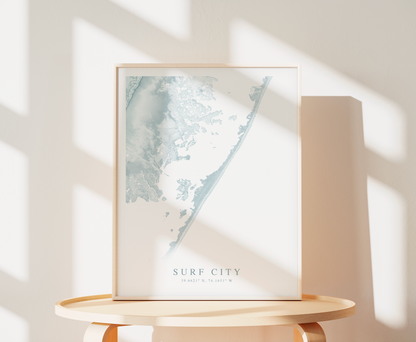 Surf City Map Print