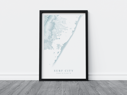 Surf City Map Print