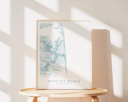 Bethany Beach Map Print