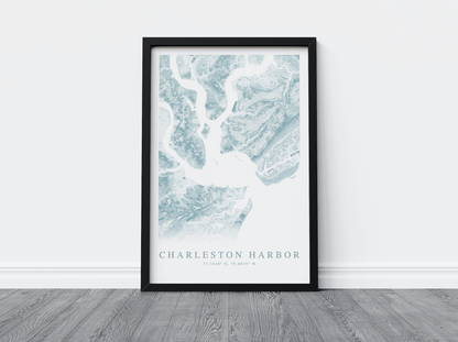 Charleston Harbor Map Print