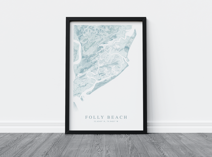 Folly Beach Map Print