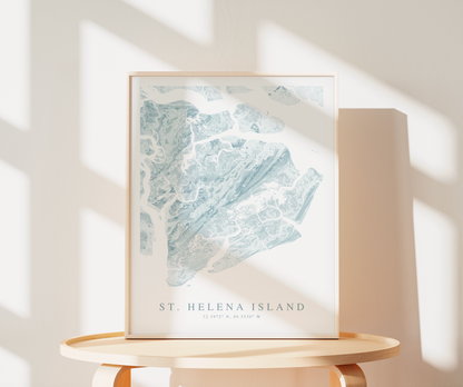 St. Helena Island Map Print