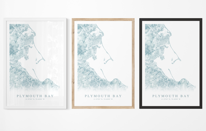 Plymouth Bay Map Print