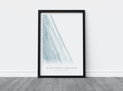 daytona beach fl map in black frame