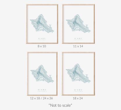 Oahu Map Print