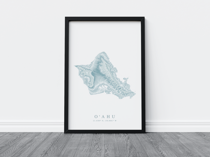 Oahu Map Print