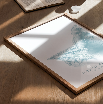 North Shore Oahu Map Print