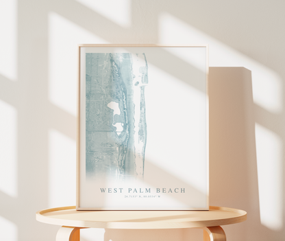 West Palm Beach Map Print