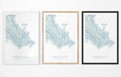 Honolulu Map Print