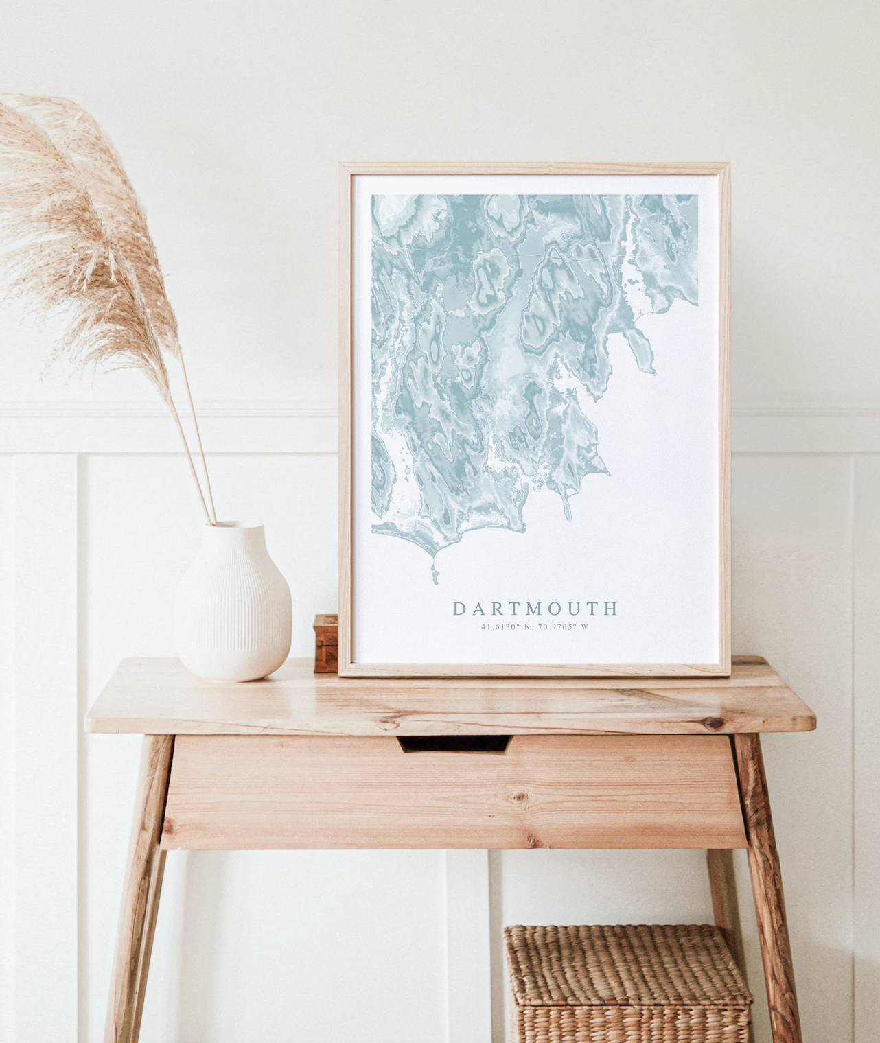 dartmouth massachusetts poster in wood frame