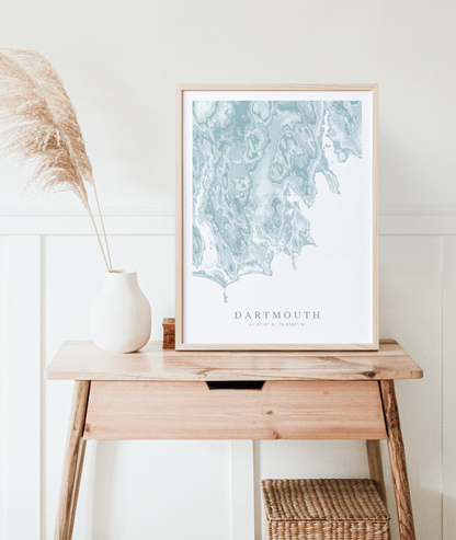 dartmouth massachusetts poster in wood frame