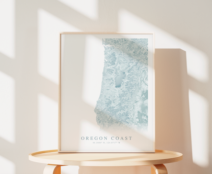 Oregon Coast Map Print