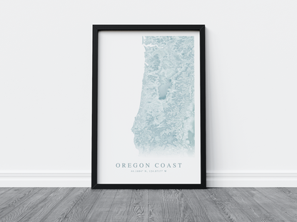 Oregon Coast Map Print