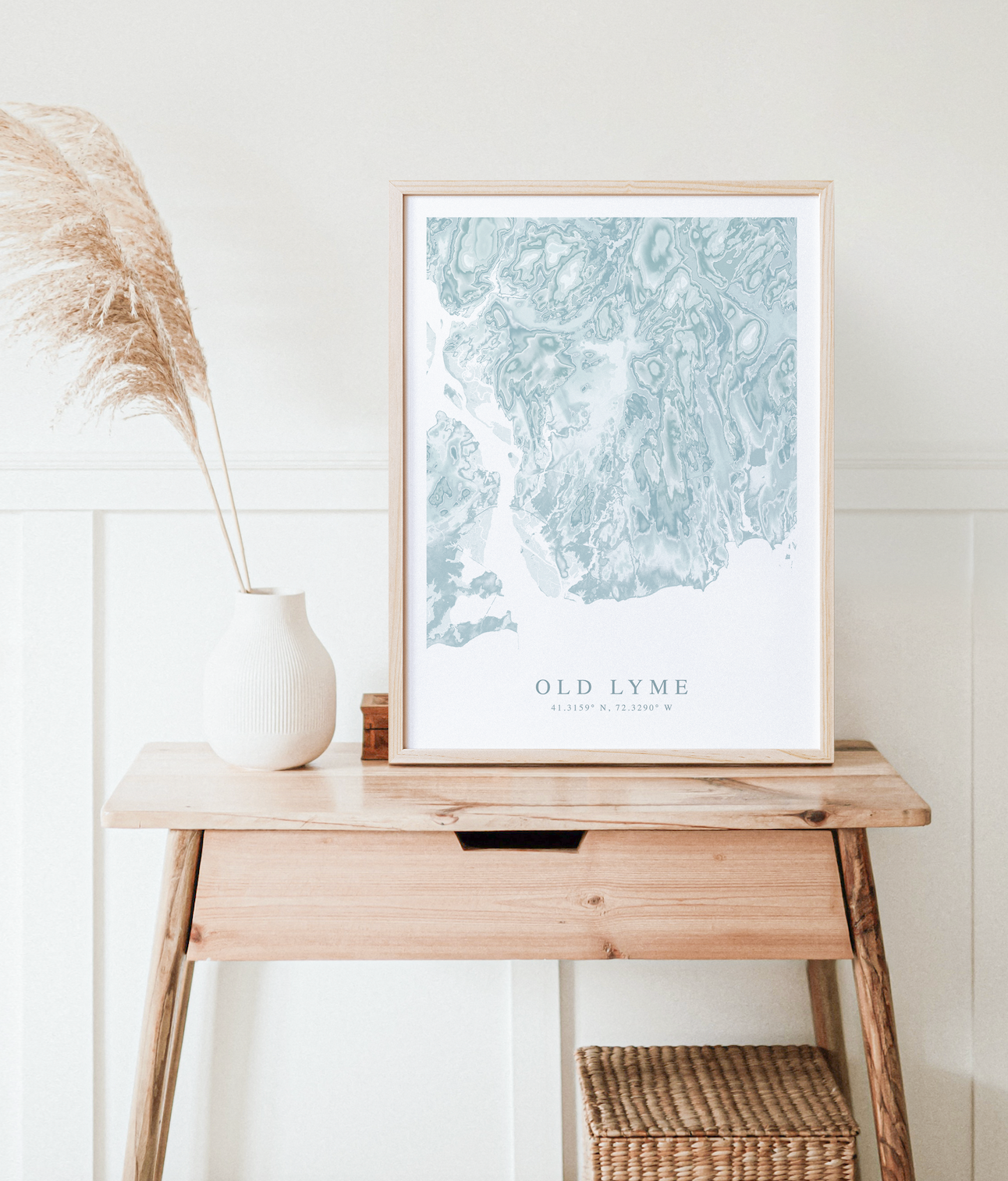 old lyme connecticut poster in wood frame