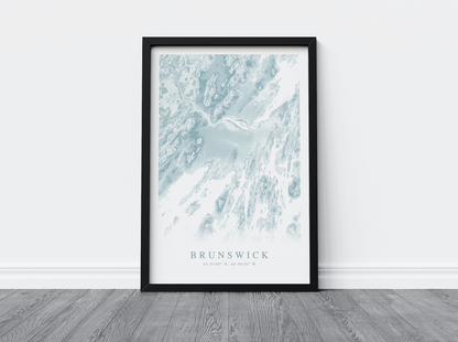 Brunswick ME Map Print