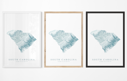 South Carolina Map Print