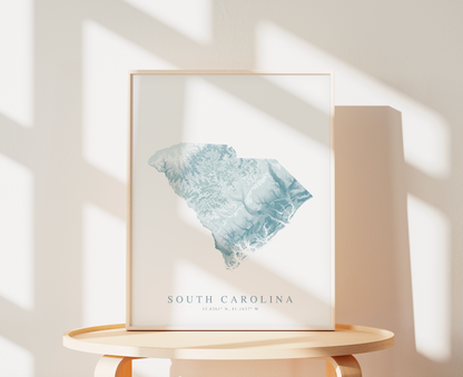 South Carolina Map Print