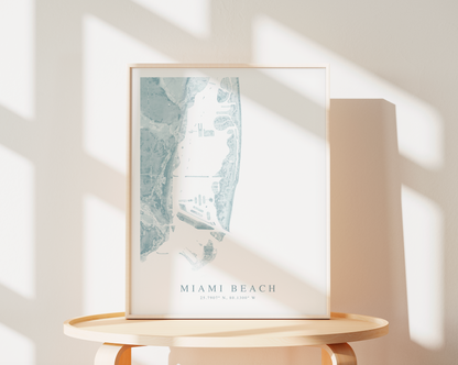 Miami Beach Map Print