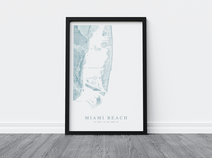 Miami Beach Map Print